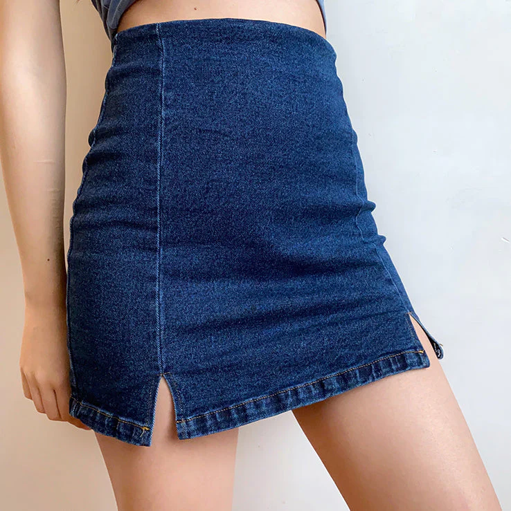 deanwangkt - Denim Split Skirt - Deanwangkt