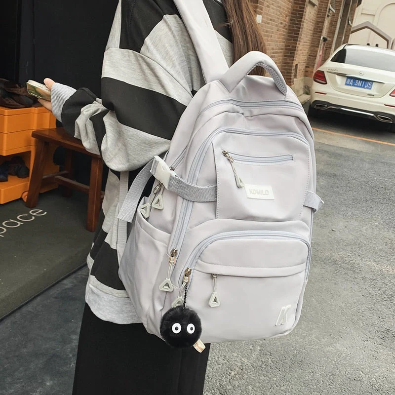 BACK TO SCHOOL   Fashion Teenager Waterproof Bookbag for High School Girls Boys School Bag Nylon Black Backpack Women Laptop Mochila - Deanwangkt