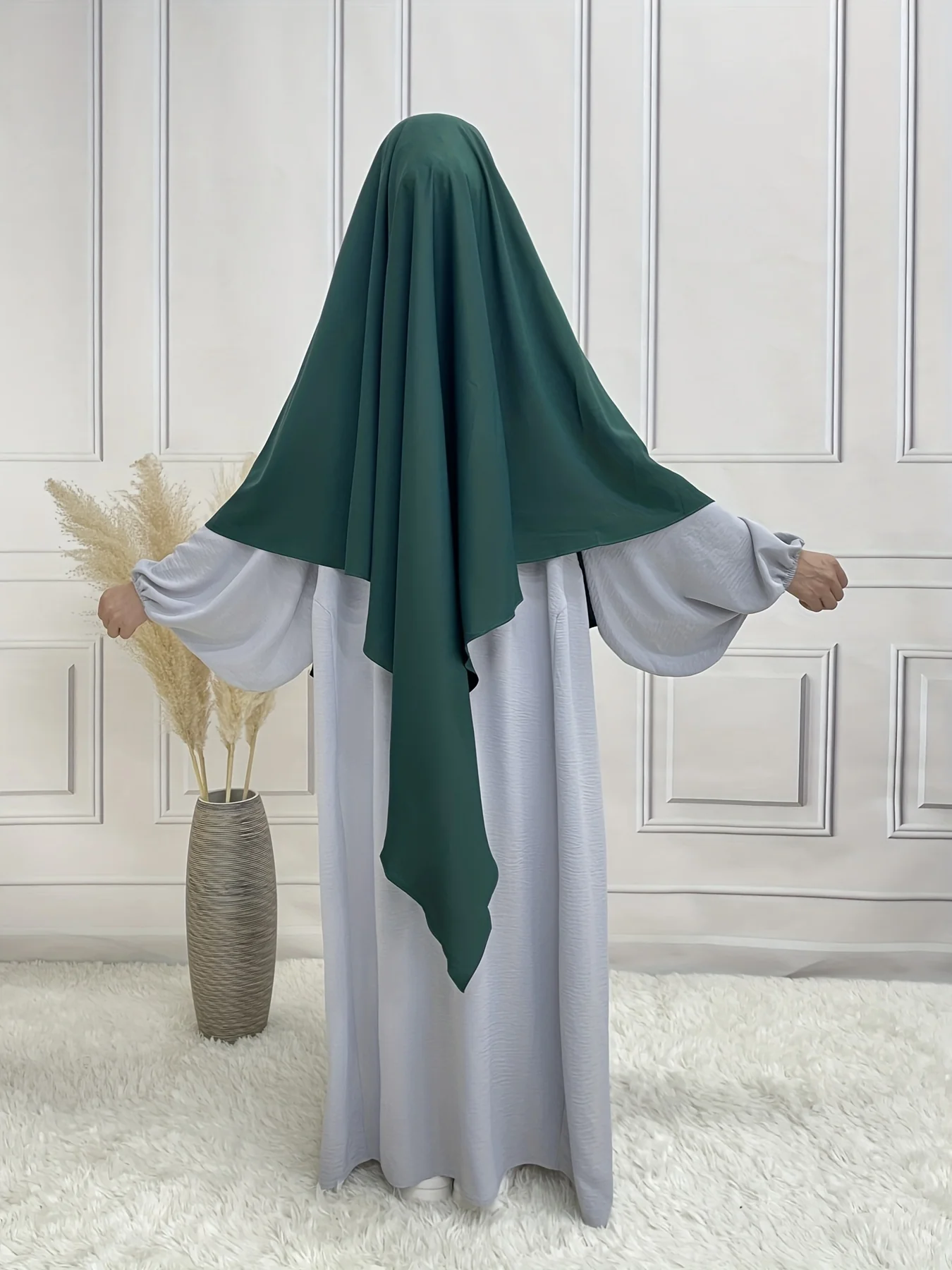 Modest Islamic Solid Khimar, Elegant Solid Hijab, Women's Clothing - Deanwangkt