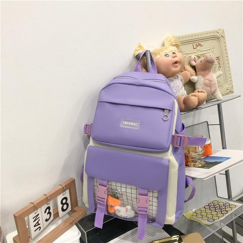 deanwangkt 4piece Set Cute Women Backpack Sets Kawaii School Bags For Teenager Girls High Capacity School Backpack - Deanwangkt