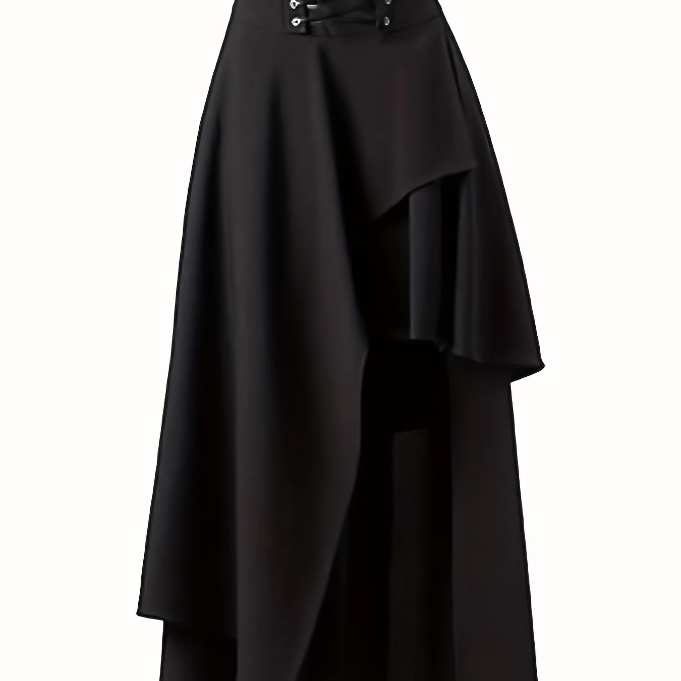 Asymmetrical Hem Criss Cross Skirt, Gothic High Waist Skirt, Women's Clothing - Deanwangkt