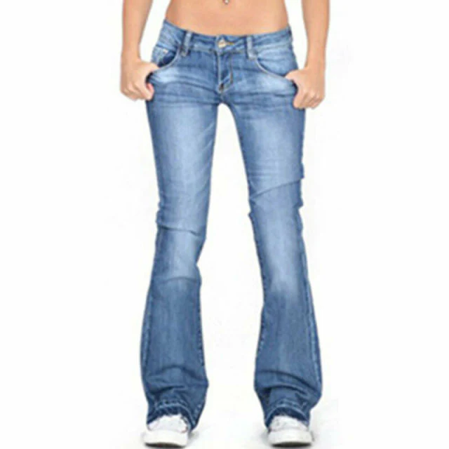 Skinny Flared Jeans Women's Fashion Denim  Pants Bootcut Bell Bottoms Stretch Trousers Women Jeans - Deanwangkt