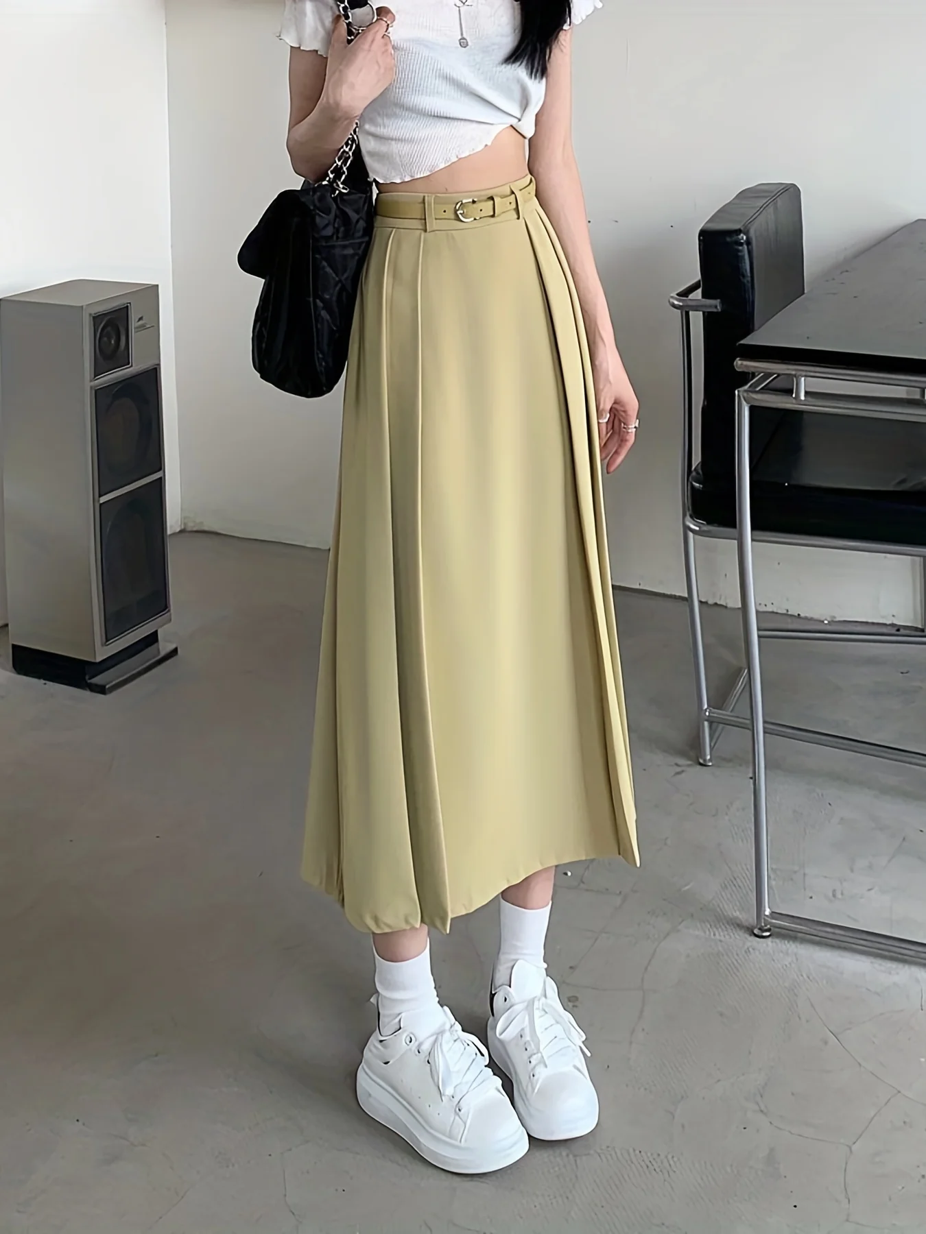 Pleated High Waist Skirt, Elegant Skirt For Spring & Summer, Women's Clothing - Deanwangkt