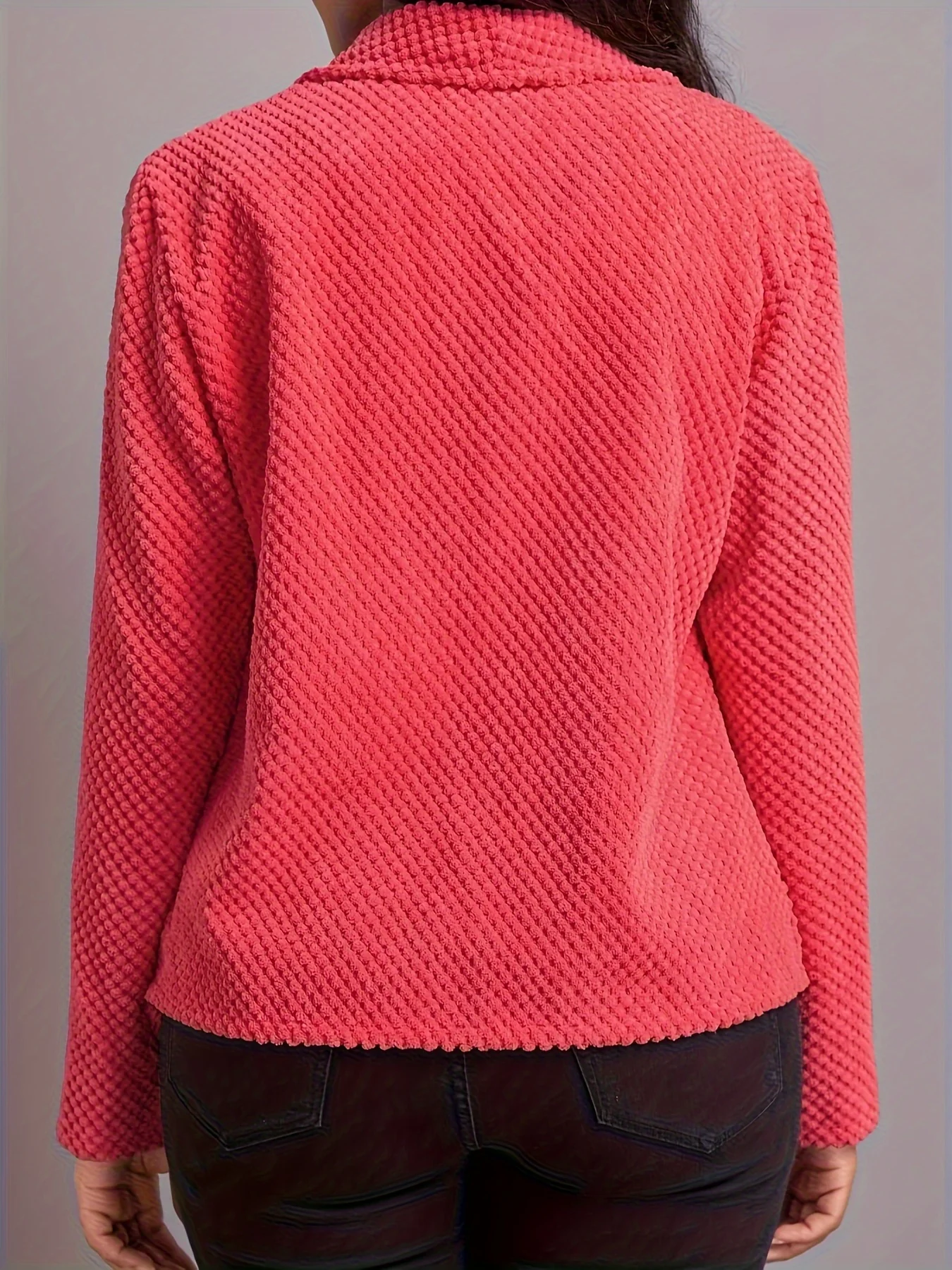 Open Front Lapel Jacket, Casual Long Sleeve Jacket For Fall & Winter, Women's Clothing - Deanwangkt