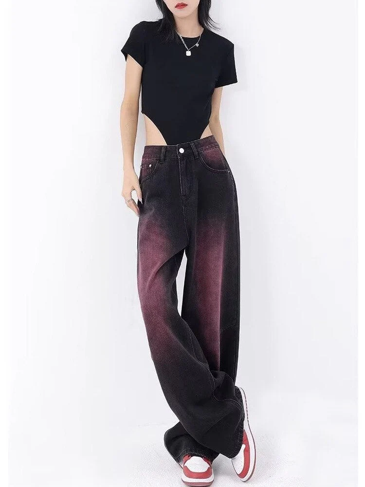 deanwangkt Autumn Jeans Women's Fashion Literary Trend Loose Washed Youth Fashion High Street Harajuku Women's Jeans - Deanwangkt