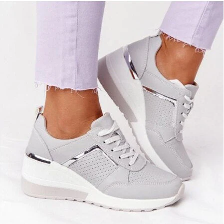 deanwangkt Women Sneakers  Leopard Print Lace-Up Women's Vulcanize Shoes Platform Sports Ladies Sneakers Breathable Plus Women Shoes - Deanwangkt