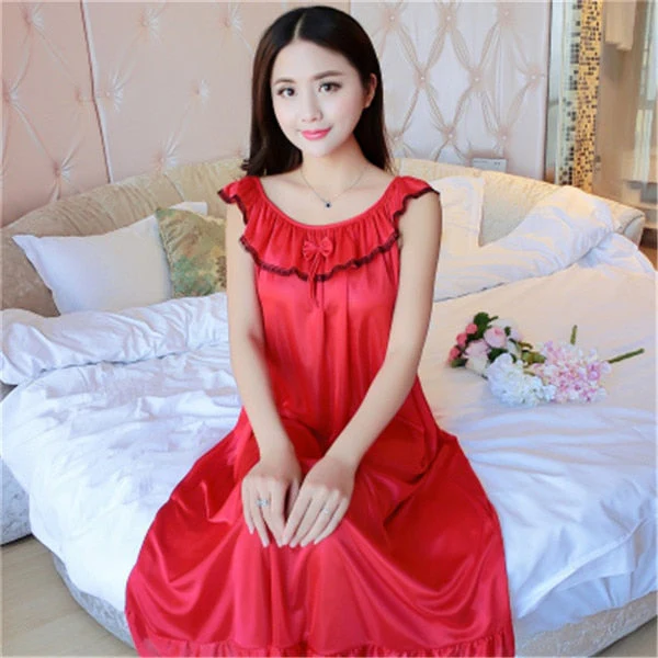 deanwangkt Hot Women Night Gowns Sleepwear Nightwear Long Sleeping Dress Luxury Nightgown Women Casual Night Dress Ladies Home Dressing - Deanwangkt