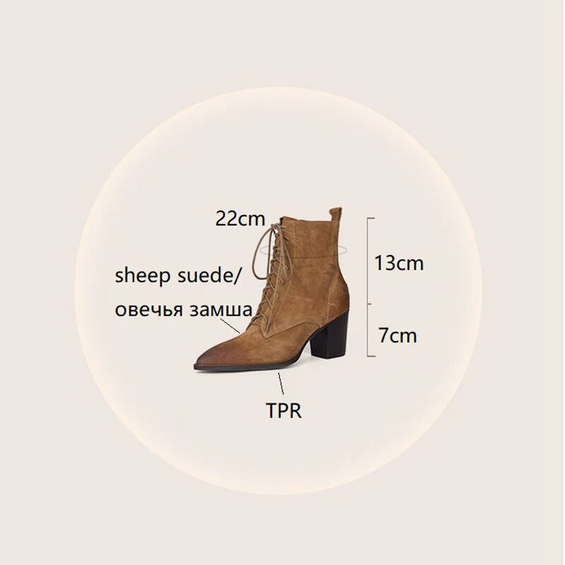 deanwangkt  fashion inspo   NEW Autumn Women Boots Pointed Toe Chunky Shoes Women Cow Suede Black Shoes Women Concise Western Boots Cowboy Boots for Women - Deanwangkt