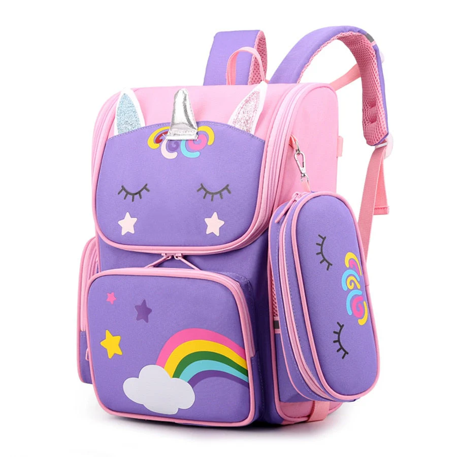 deanwangkt Cartoon 3D Creative Unicorn Children School Bags Girls Sweet Kids School Backpack Lightweight Waterproof Primary Schoolbags Big - Deanwangkt