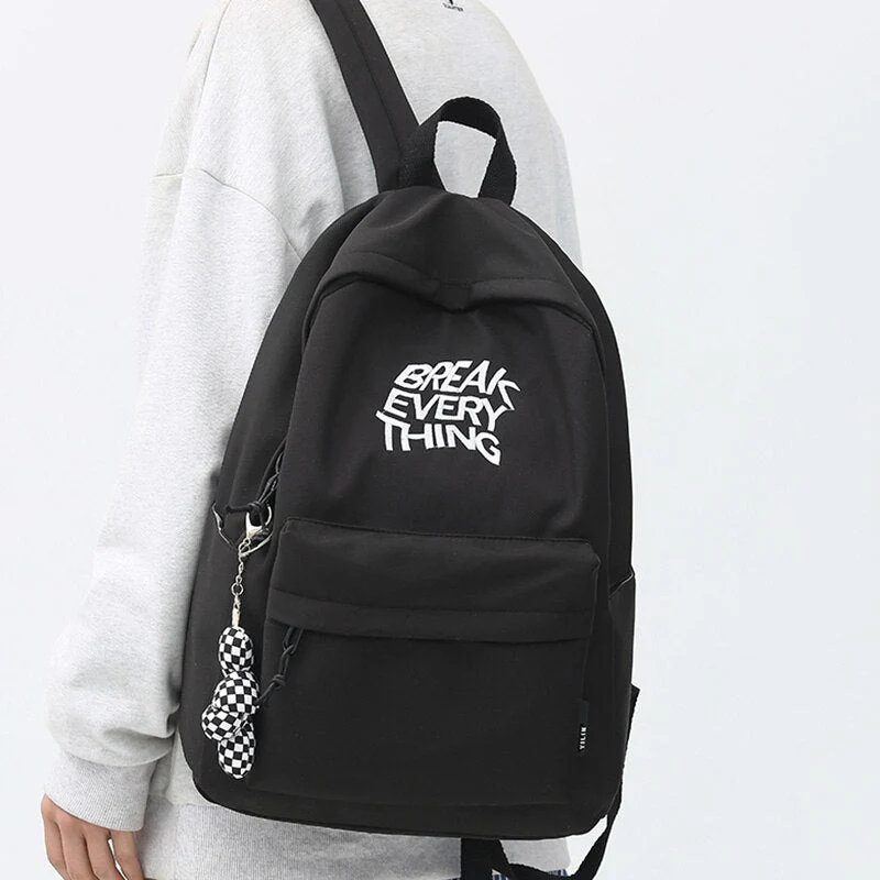 deanwangkt Trendy Girl Boy Waterproof Laptop College Backpack Fashion Travel Lady Nylon Bag Men Women School Backpack Female Male Book Bags - Deanwangkt