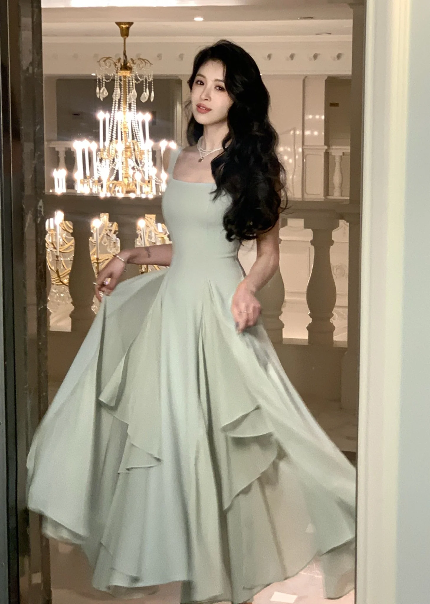 deanwangkt French Elegant Ruffles White Midi Dresses  Summer New Evening Party Women Clothes Fashion Sundress Birthday Ladies Dresses - Deanwangkt