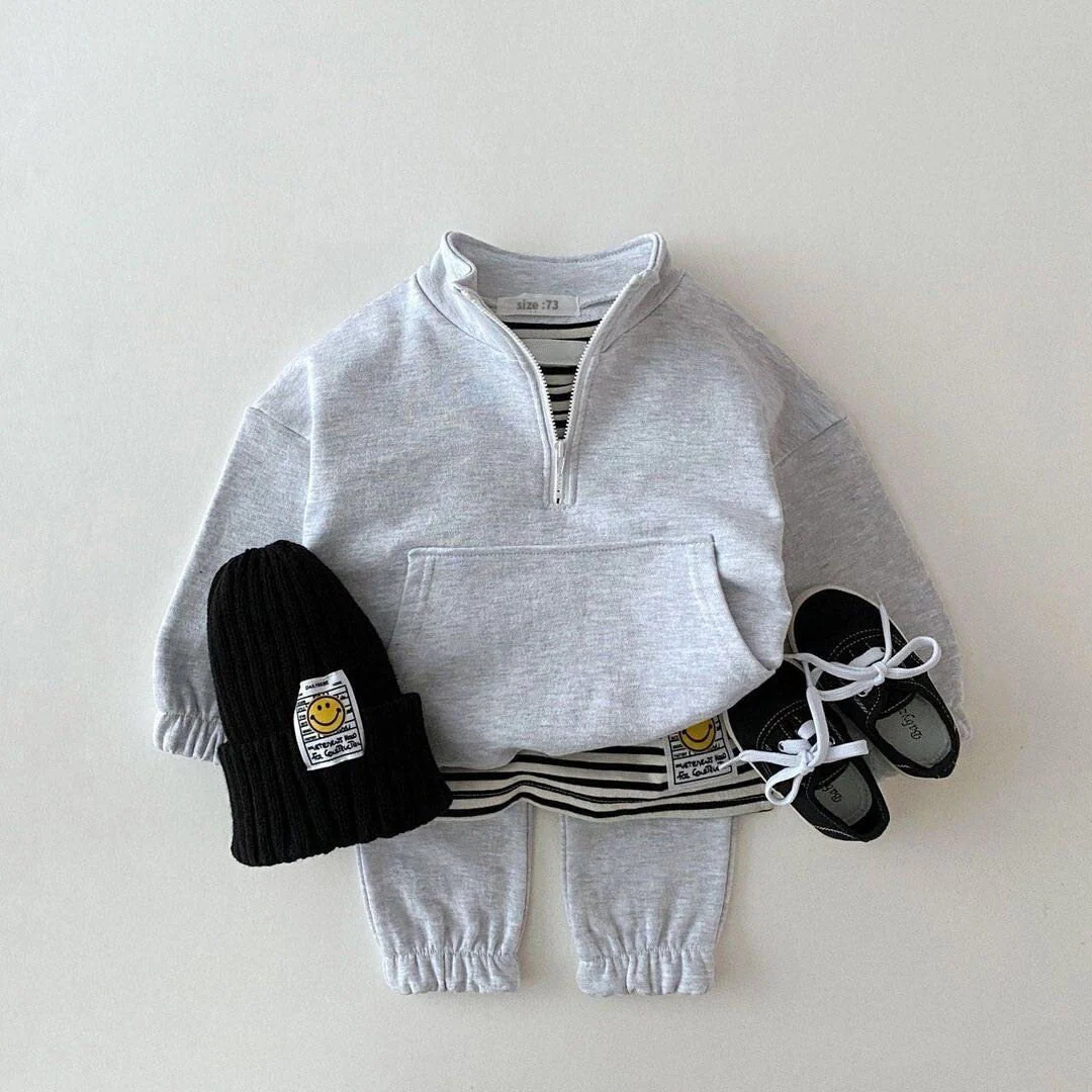 deanwangkt New Spring Autumn Baby Boys Girls Clothes Children Toddler Fashion Costume Kids Tracksuits Letter Hoodies Jacket Pants 2Pcs Sets - Deanwangkt