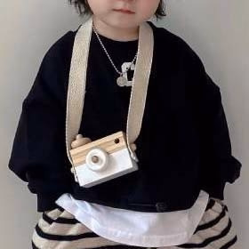 deanwangkt Children's Sets Spring Autumn Kids Sweater Striped Pants For Boys Girls' Sweater Korean Children's Loose Pullover Sweater - Deanwangkt