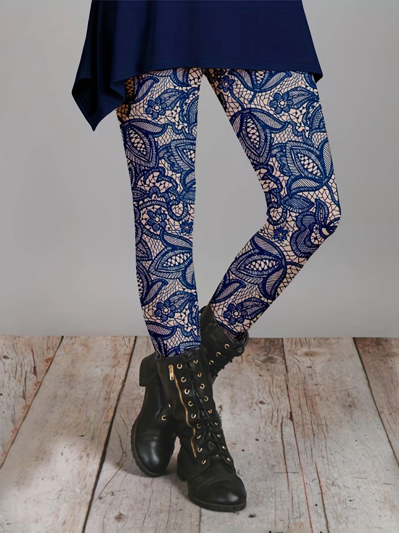 Floral Print Skinny Leggings, Casual Elastic Waist Stretchy Leggings, Women's Clothing - Deanwangkt