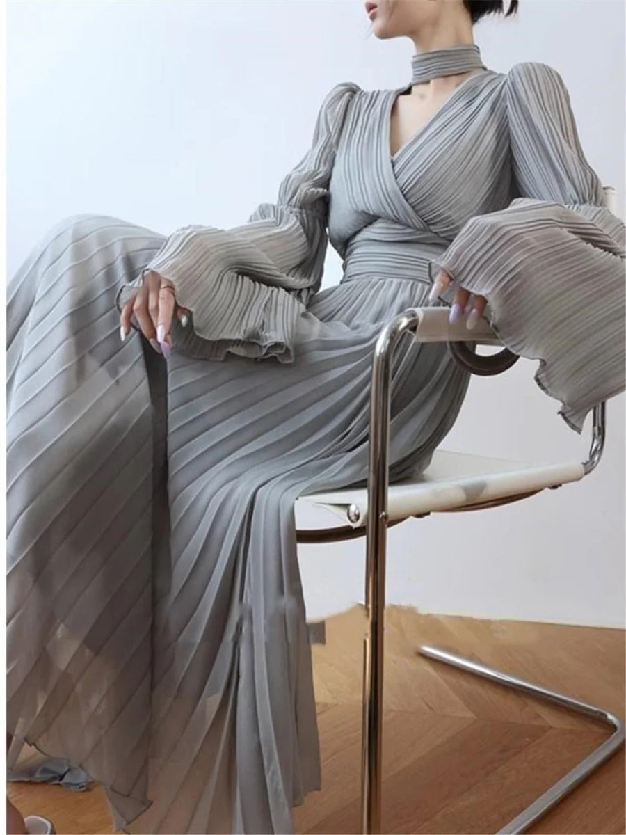 Joskka Long Dress Women Summer  New Fashion Elegant Casual Female Slim Vestidos Evening Party Korean White Dresses Vintage Clothes Hoco Dress - Deanwangkt