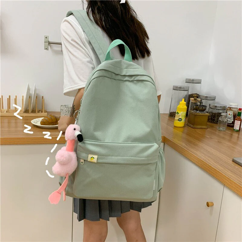 Back to school  Kawaii Teens Bookbag Bag for Girl Fashion Schoolbag Cute Canvas Backpack Women Travel Shoulder Mochila Laptop Rucksack - Deanwangkt