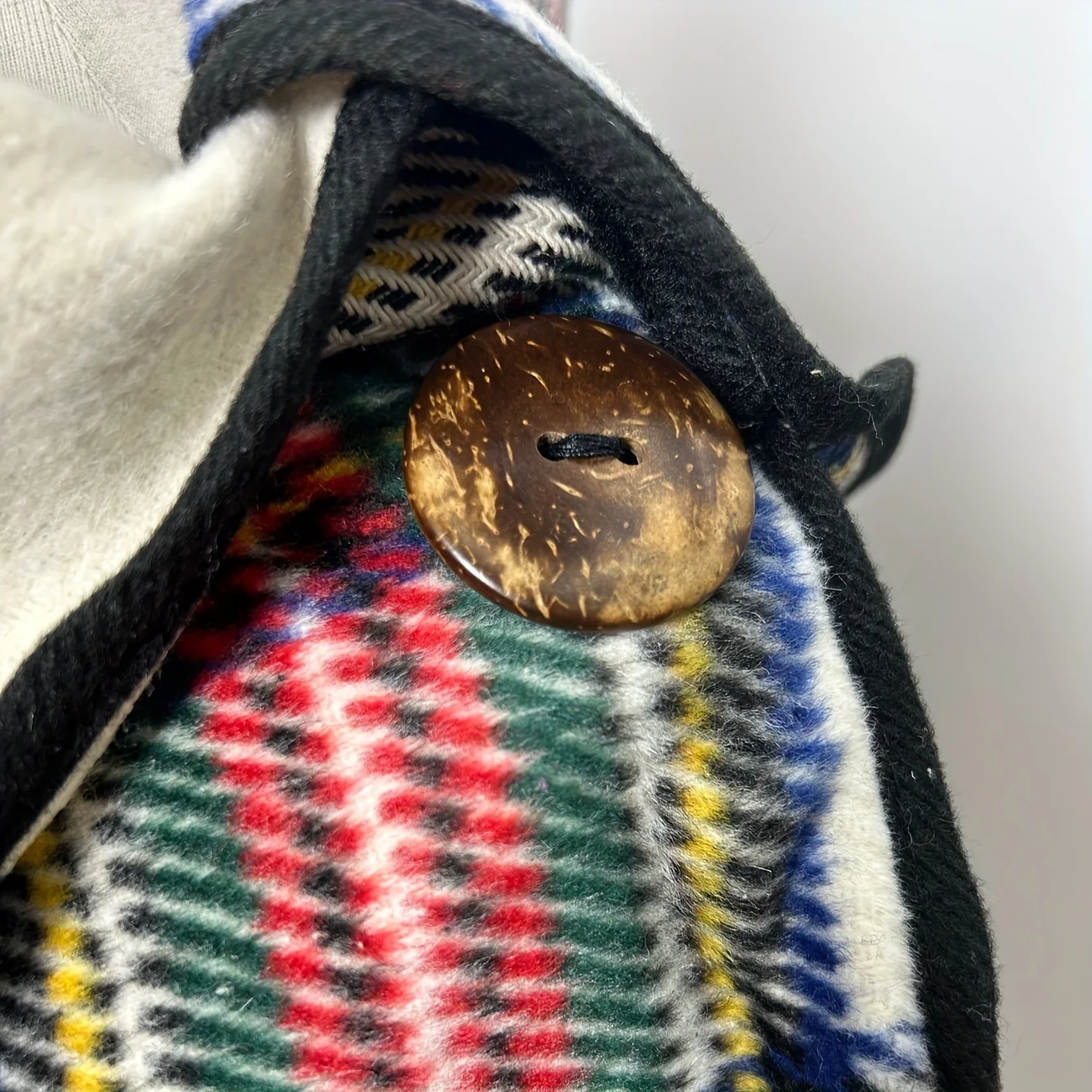 Women's British Button Shawl Multicolor Striped Pullover Poncho Autumn Winter Outerwear Warm Coldproof Cape - Deanwangkt