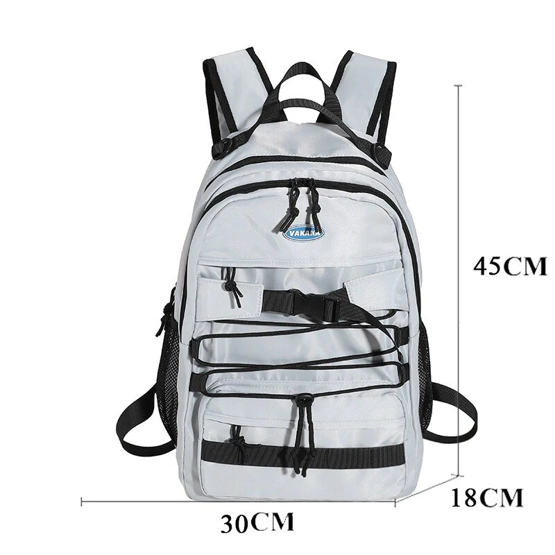 Back to school  Fashion Teens Bookbag Nylon Schoolbag Women Backpack Lovers Travel Mochila High School Laptop Rucksack Black Knapsack - Deanwangkt