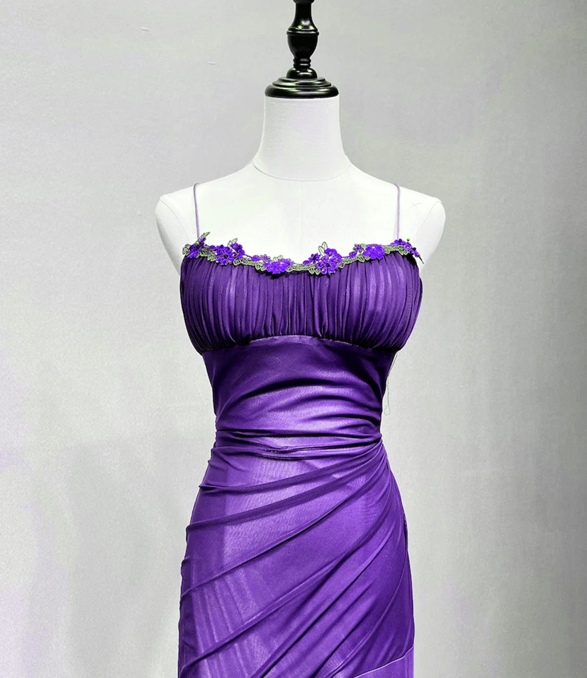 Solvbao Purple Long Straps Scoop Vintage Evening Dress, Purple Formal Dress Prom Dress - Deanwangkt