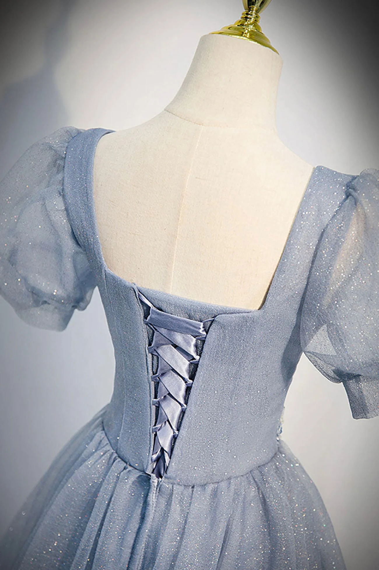 solvbao Cute Tulle Lace Long Prom Dresses, A-Line Evening Party Dresses - Deanwangkt