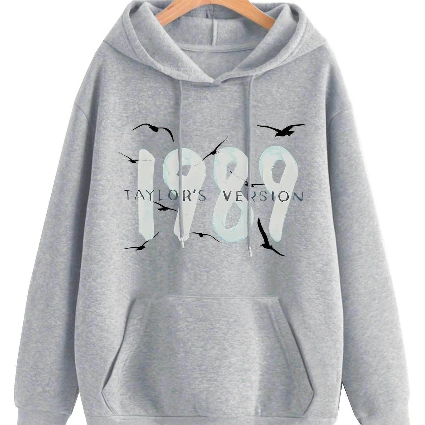 Number 1989 Graphic Fleece Lined Casual Sports Hoodie,Long Sleeve Drawstring Pullover Pocket Front Hooded Sweatshirt,Women's Sporty Sweatshirts - Deanwangkt