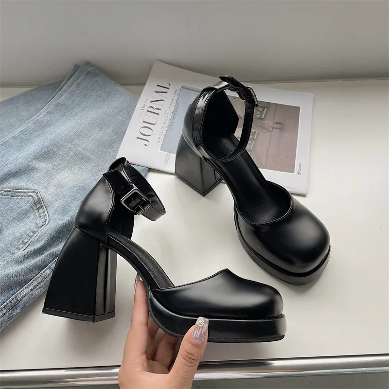 deanwangkt Women Mary Janes High Heels Shoes Thick Platform Lolita Sandals  New Designer Brand Summer Party Pumps Shoes Mujer Zapatos - Deanwangkt