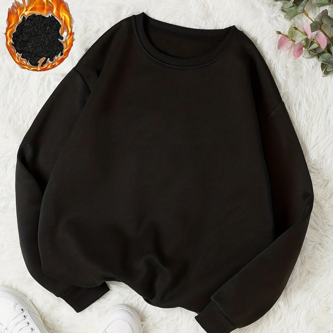 Women's Round Neck Long Sleeve Drop Shoulder Sports Sweatshirts, Casual Sports Pullover, Women's Athleisure - Deanwangkt