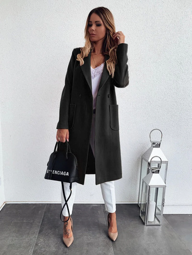 deanwangkt Warm Fashion Loose Casual Long Coat Women Autumn Winter New Thin Jacket Coats Tops Loose Plus Size Oversized Coat Outwears 12644 - Deanwangkt