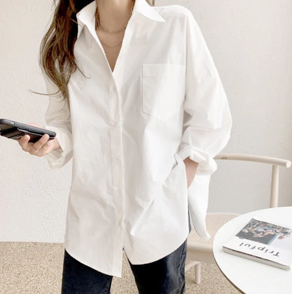 deanwangkt Graduation Gifts  Long Sleeve Cotton White Blouse Women  Plus Size Loose Women Shirts Blouses Casual Office Lady Button Shirt Tops Blusa 11456 - Deanwangkt