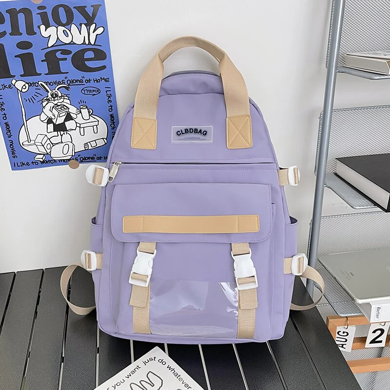 Back to school  Fashion Kawaii Girls Bookbag for Teens Schoolbag High School Black Boy Backpack Women Mochila Cute Travel Bag Rucksack - Deanwangkt
