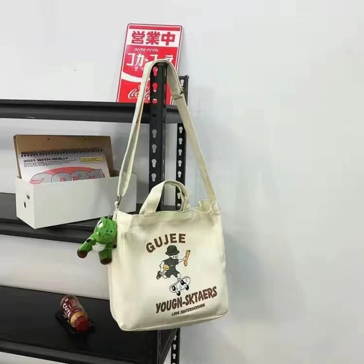 deanwangkt Soft Canvas Bag For Women&Men Unisex Big Messenger Bag Letter Print School Book Bag Crossbody bags New Casual Handbags Tote Bag - Deanwangkt