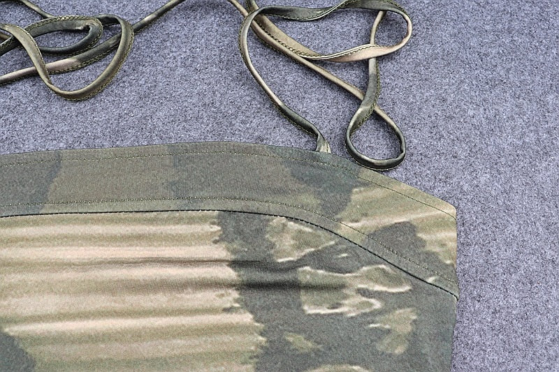 deanwangkt Fashion Print Sleeveless Crop Tops for Women Bandage Sexy Backless Tie Up Halter Top Female Cropped Top Summer - Deanwangkt