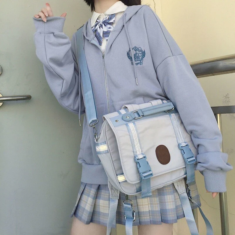 deanwangkt  Japanese Kawaii Zipper Hoodies Women Autumn Harajuku Oversized Preppy Style Jk Uniform Sweatshirt Soft Girl Cute Fashion - Deanwangkt