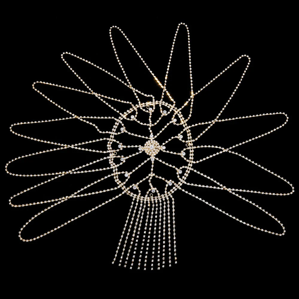 deanwangkt  Stonefans Flash Long Tassel Hair Chain Rhinestone Head Chain for Women Nightclub Crystal Headband Hat Bridal Headpiece Jewelry - Deanwangkt