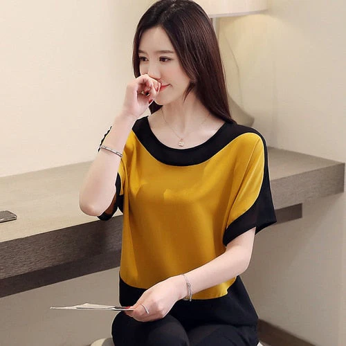 Graduation Gifts  fashion women blouses  women blouse shirt short Sleeve plus size chiffon blouse women shirts womens tops and blouses 3397 50 - Deanwangkt