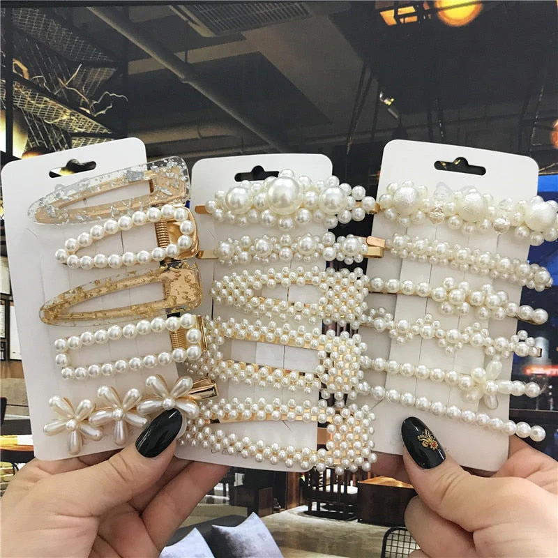 deanwangkt 6PCS Fashion Pearls Flower Chinese Hair Clips Pins For Girls Headwear Sweet Hairpins Hair Accessories Women - Deanwangkt