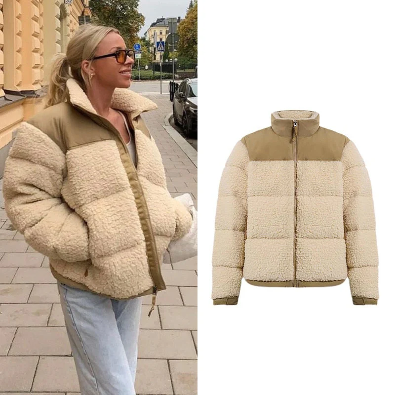 deanwangkt Thick Warm Teddy Jacket Women Winter Suede Fur Fleece Jacket Coat Faux Shearling Outerwear Coats Female Lamb Puffer Jackets Man - Deanwangkt