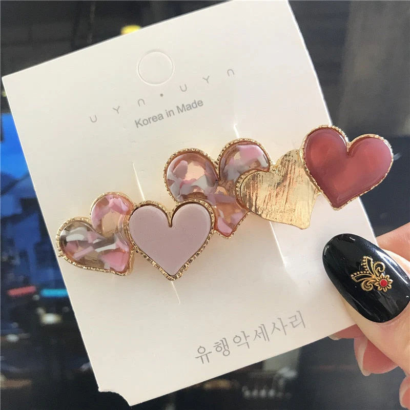 deanwangkt 4PCS Hair Clips Set Crystal Simulation Pearl Hair Accessories Fashion Barrettes For Women Bees Star Heart Hairgrip Hairpins - Deanwangkt