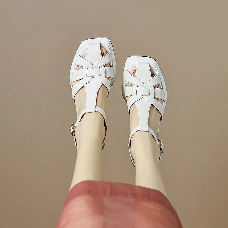 deanwangkt Women Sandals Sexy High Heels Buckle Ankle Strap Women Shoes Thick Heels Platform Fashion Summer Female Pumps New Sandals - Deanwangkt
