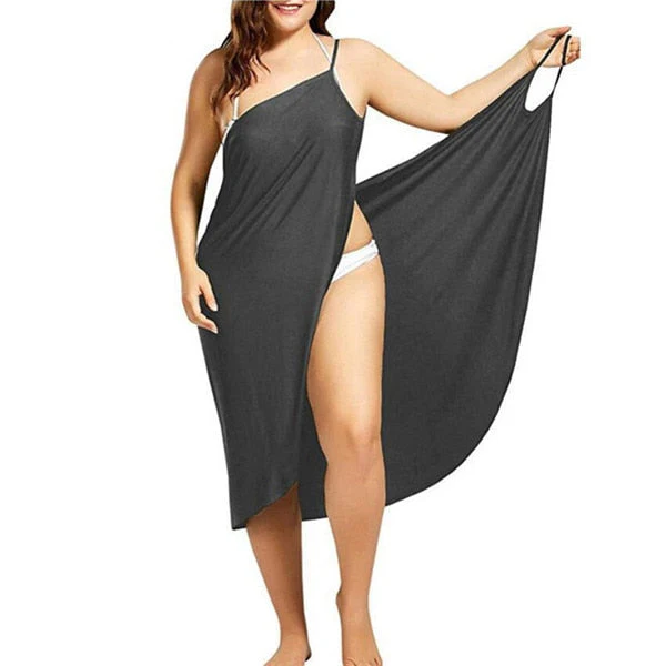 deanwangkt Women Beach Dress Sexy Sling  Wear Dress Sarong Bilini Cover Up Warp Pareo Dresses Backless  Swimwear Femme 5XL Plus Size stripe - Deanwangkt