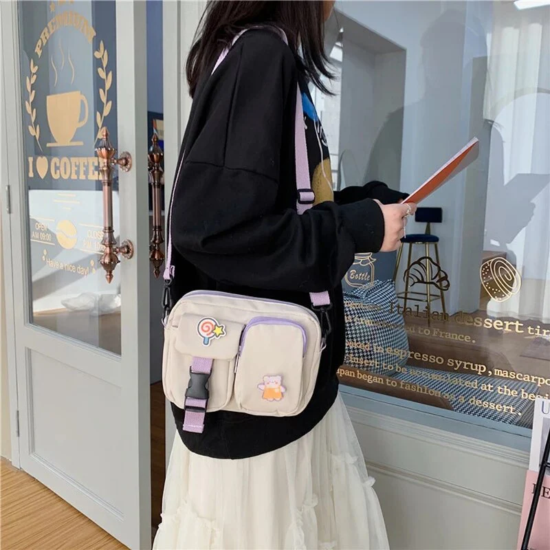 deanwangkt  Japanese Style Kawaii Bag For Women Small Crossbody Bags Women New Fashion Nylon Bag Ladies Shoulder Bag Mobile Phone Bags - Deanwangkt