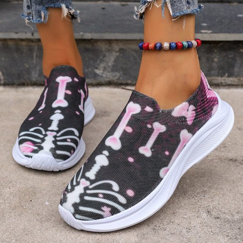 deanwangkt - Purple Casual Patchwork Printing Round Comfortable Out Door Shoes - Deanwangkt