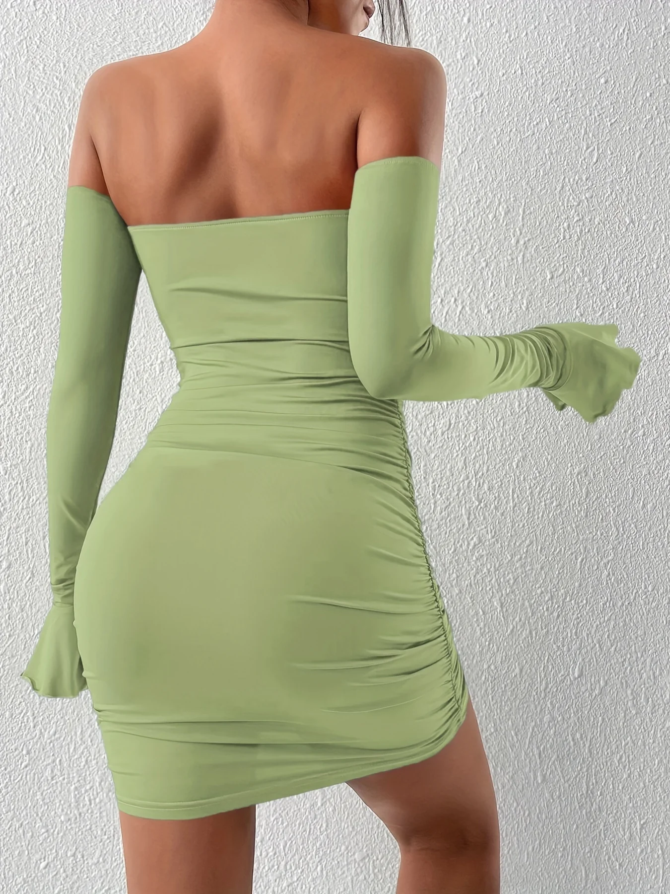 deanwangkt-1  Sexy Solid Bodycon Dress, Slim Long Sleeve Nightclub Dress For Summer & Spring, Women's Clothing - Deanwangkt