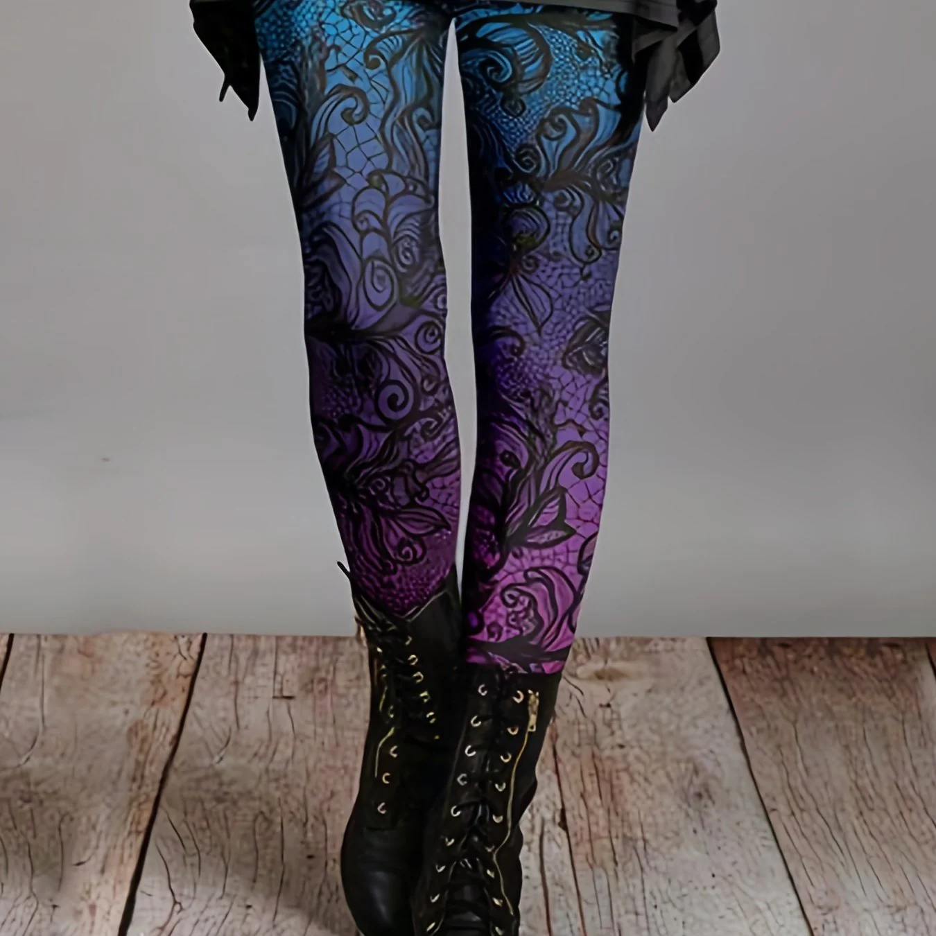 Floral Print Skinny Leggings, Casual Elastic Waist Stretchy Leggings, Women's Clothing - Deanwangkt