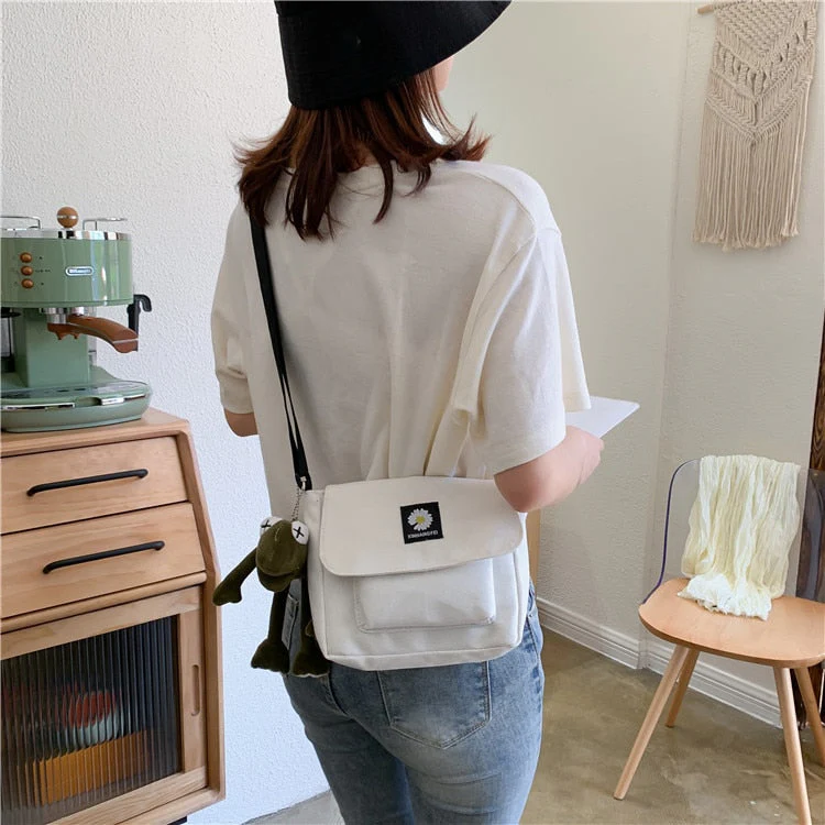 deanwangkt Korean Casual Canvas-Bag Women Small Messenger Bag Ladies Shoulder Bags For Women  Crossbody Bags Women Ladies Phone Bag - Deanwangkt