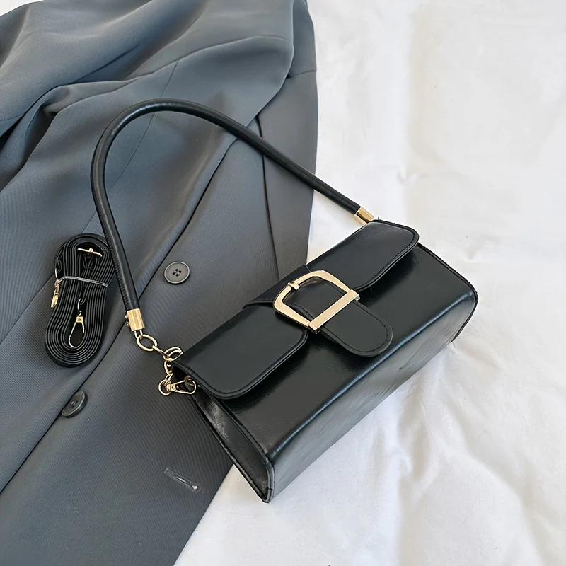 deanwangkt Vintage PU Crossbody Bag, Retro Shoulder Bag, Women's Fashion Handbag & Purse For Commute - Deanwangkt