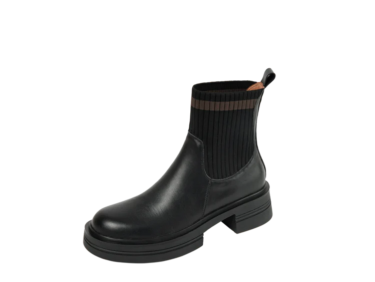 deanwangkt  fashion inspo    Autumn Women Ankle Boots Round Toe Chunky Heel Boots Women Genuine leather Shoes Women Slip-on Black Boots Winter Shoes Women - Deanwangkt