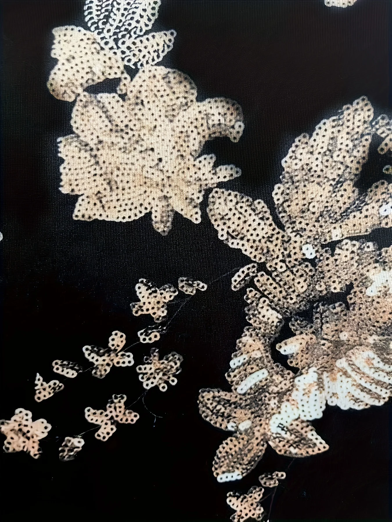 deanwangkt-1 Floral Pattern Plunge Neck Mesh Top, Casual Long Sleeve Cinched Waist Top, Women's Clothing - Deanwangkt