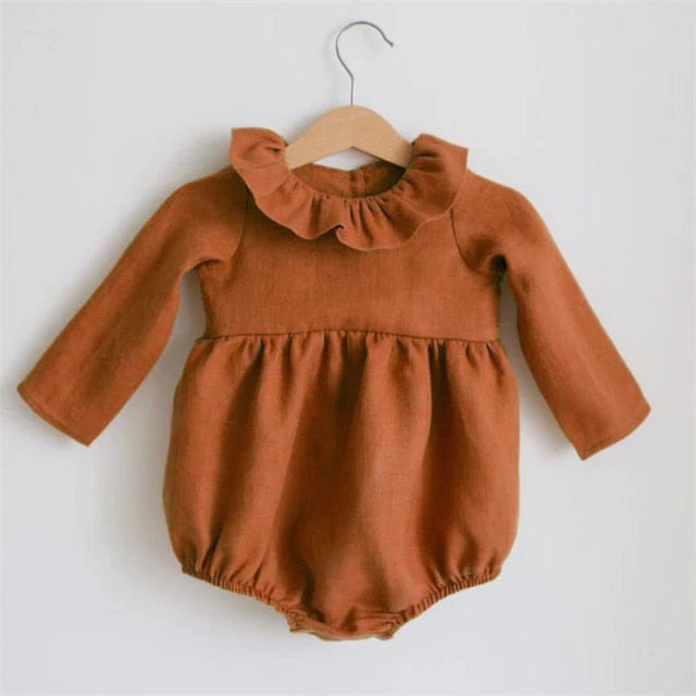 Baby Girl Rompers for 0-24M Long Sleeve Romper Jumpsuits One-piece New Fashion 100% Organic Cotton Newborn Baby Girl Clothes - Deanwangkt