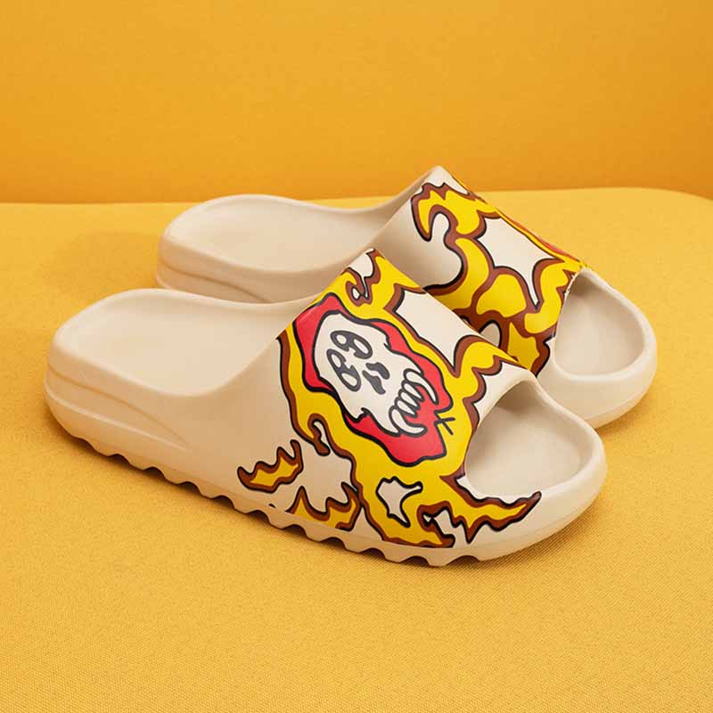 deanwangkt - Yellow White Casual Simplicity Printing Opend Comfortable Shoes - Deanwangkt